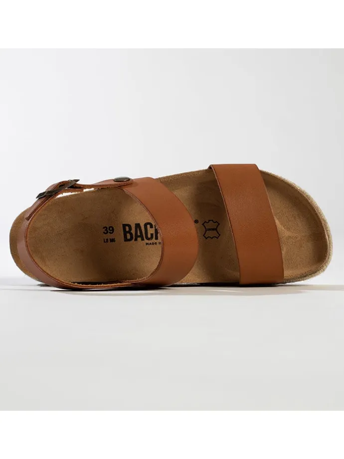 Leder-Sandaletten in Hellbraun