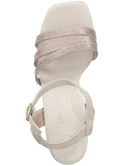 Leder-Sandaletten in Hellbraun