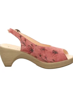 Leder-Sandaletten in Pink