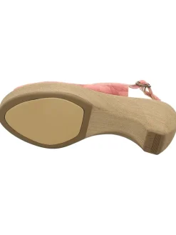 Leder-Sandaletten in Pink