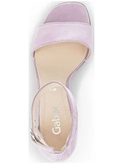 Leder-Sandaletten in Rosa