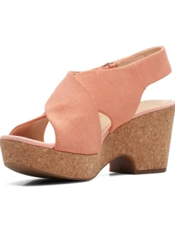 Leder-Sandaletten in Rosa