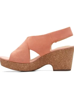 Leder-Sandaletten in Rosa