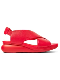 Leder-Sandaletten in Rot