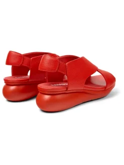 Leder-Sandaletten in Rot