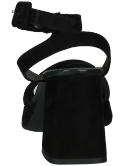 Leder-Sandaletten in Schwarz