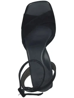 Leder-Sandaletten in Schwarz