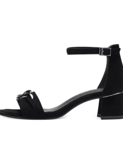 Leder-Sandaletten in Schwarz