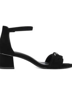 Leder-Sandaletten in Schwarz