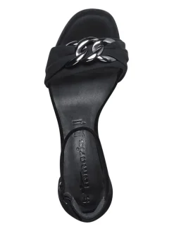 Leder-Sandaletten in Schwarz