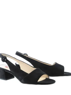 Leder-Sandaletten in Schwarz