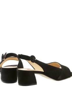 Leder-Sandaletten in Schwarz