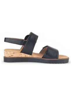 Leder-Sandaletten in Schwarz