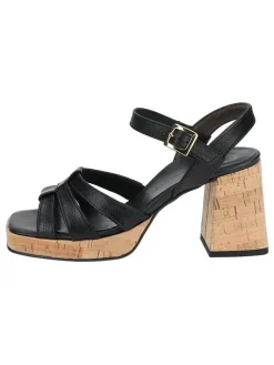 Leder-Sandaletten in Schwarz