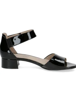 Leder-Sandaletten in Schwarz