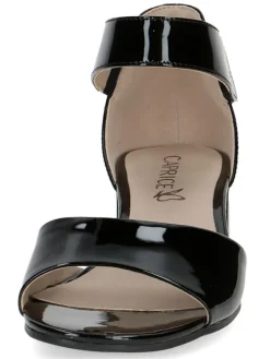 Leder-Sandaletten in Schwarz