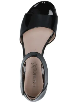 Leder-Sandaletten in Schwarz