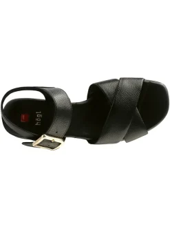 Leder-Sandaletten in Schwarz