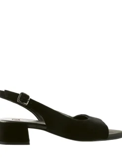 Leder-Sandaletten in Schwarz