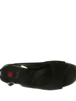 Leder-Sandaletten in Schwarz