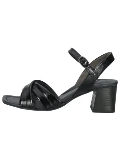 Leder-Sandaletten in Schwarz