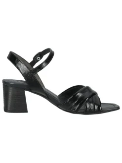 Leder-Sandaletten in Schwarz