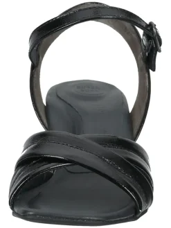 Leder-Sandaletten in Schwarz