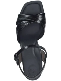 Leder-Sandaletten in Schwarz