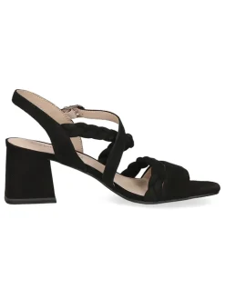 Leder-Sandaletten in Schwarz