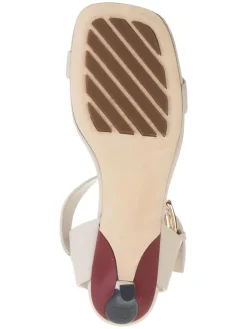 Leder-Sandaletten in Weiß