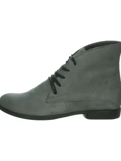 Leder-Schnprschuhe in Grau