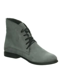 Leder-Schnprschuhe in Grau