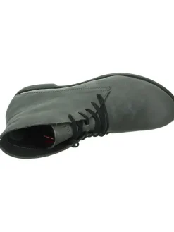 Leder-Schnprschuhe in Grau