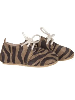 Leder-Schnürschue in Braun/ Schwarz