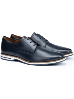 Leder-Schnürschuhe "Dakin" in Dunkelblau