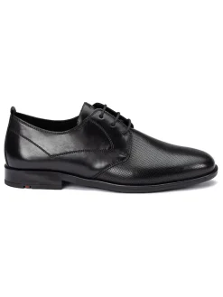 Leder-Schnürschuhe "Derby" in Schwarz