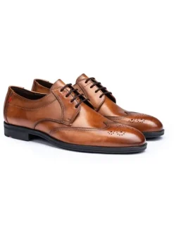 Leder-Schnürschuhe "Farley" in Hellbraun