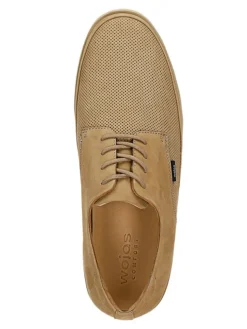 Leder-Schnürschuhe in Beige