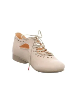 Leder-Schnürschuhe in Beige
