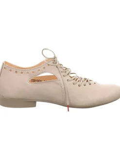 Leder-Schnürschuhe in Beige