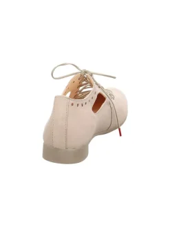 Leder-Schnürschuhe in Beige
