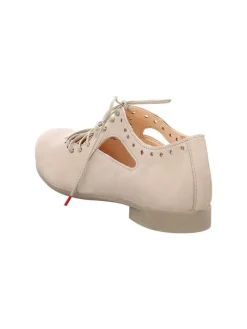 Leder-Schnürschuhe in Beige