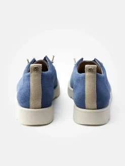 Leder-Schnürschuhe in Blau
