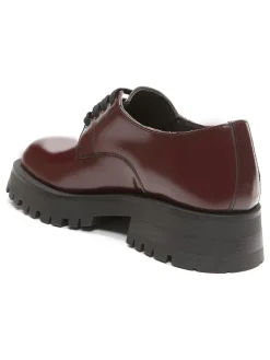 Leder-Schnürschuhe in Bordeaux