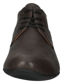 Leder-Schnürschuhe in Braun