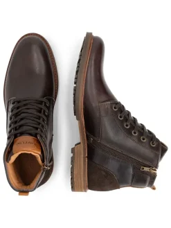 Leder-Schnürschuhe in Braun