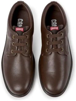 Leder-Schnürschuhe in Braun