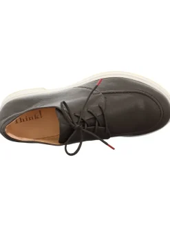 Leder-Schnürschuhe in Braun