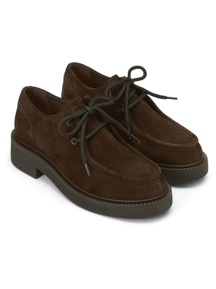 Leder-Schnürschuhe in Braun