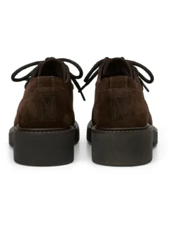 Leder-Schnürschuhe in Braun